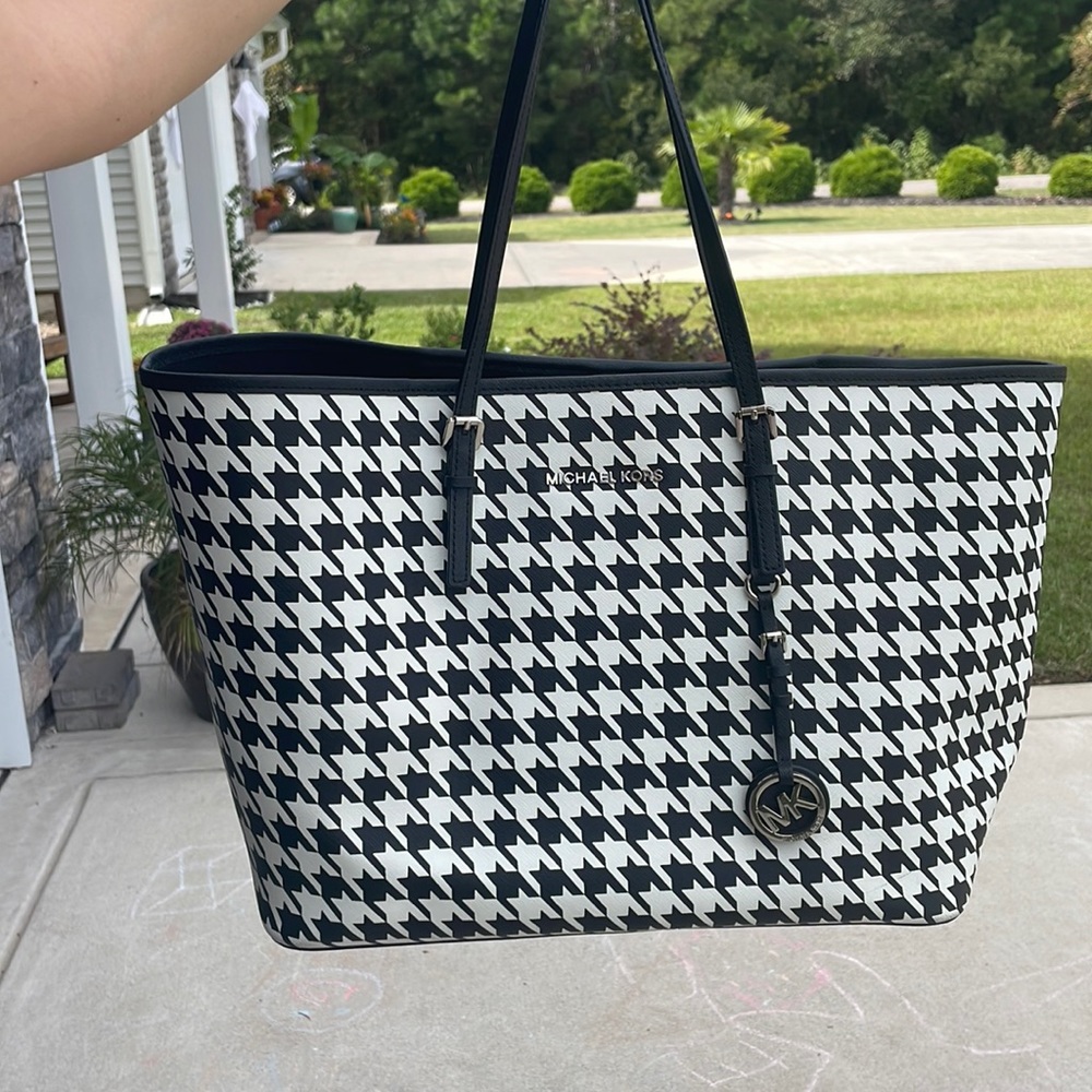 Michael Kors hounds tooth large tote